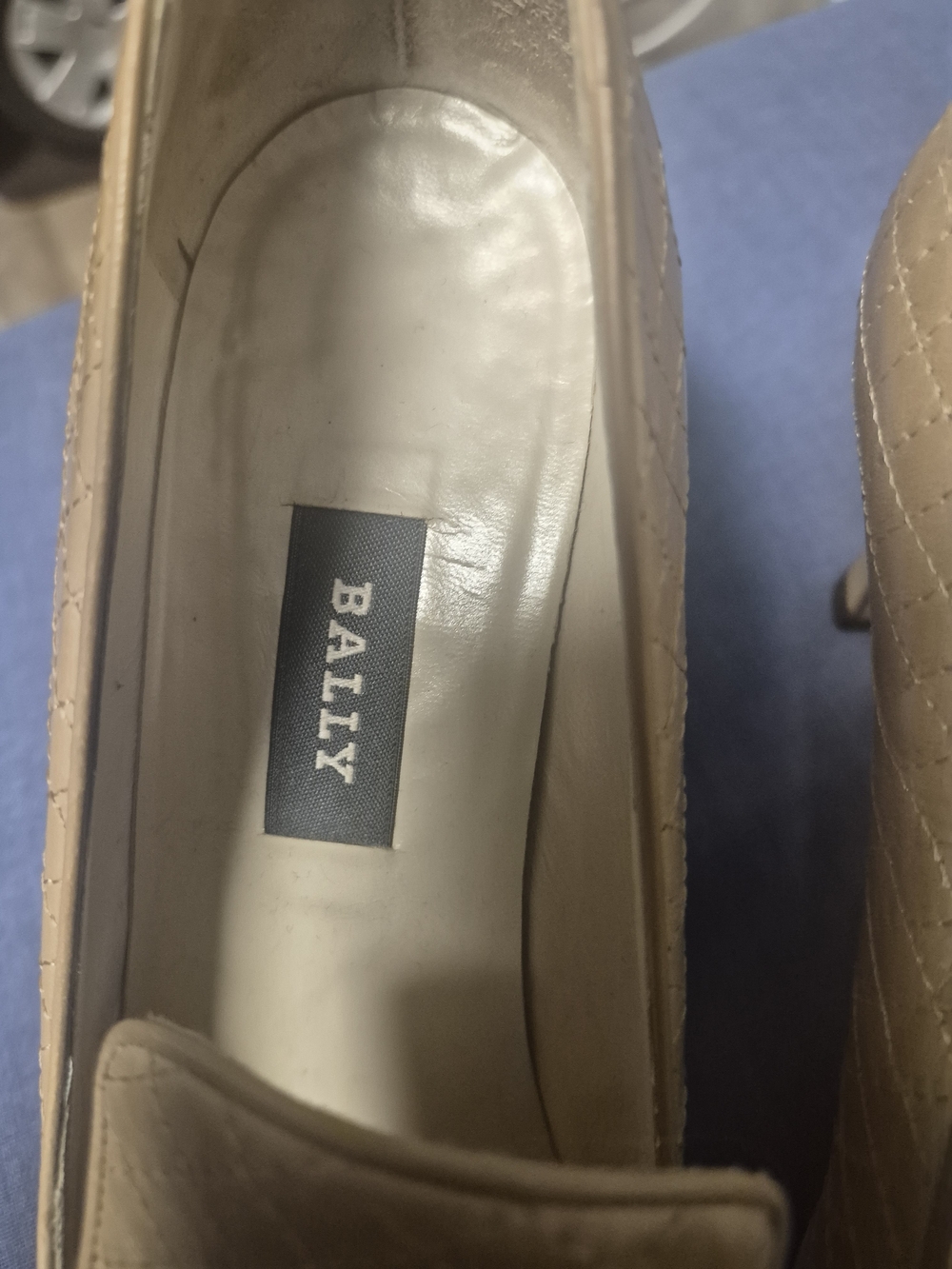Bally Vintage Tan Quilted Leather High-Vamp Loafer Heels Old Money Corporate - Picture 8 of 12